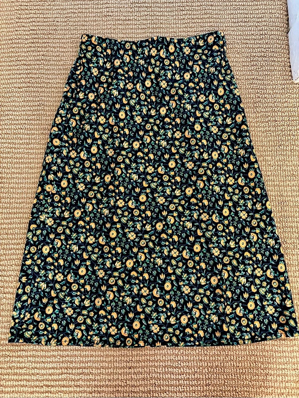 J.Crew Floral Midi in Blue & Orange Size PS